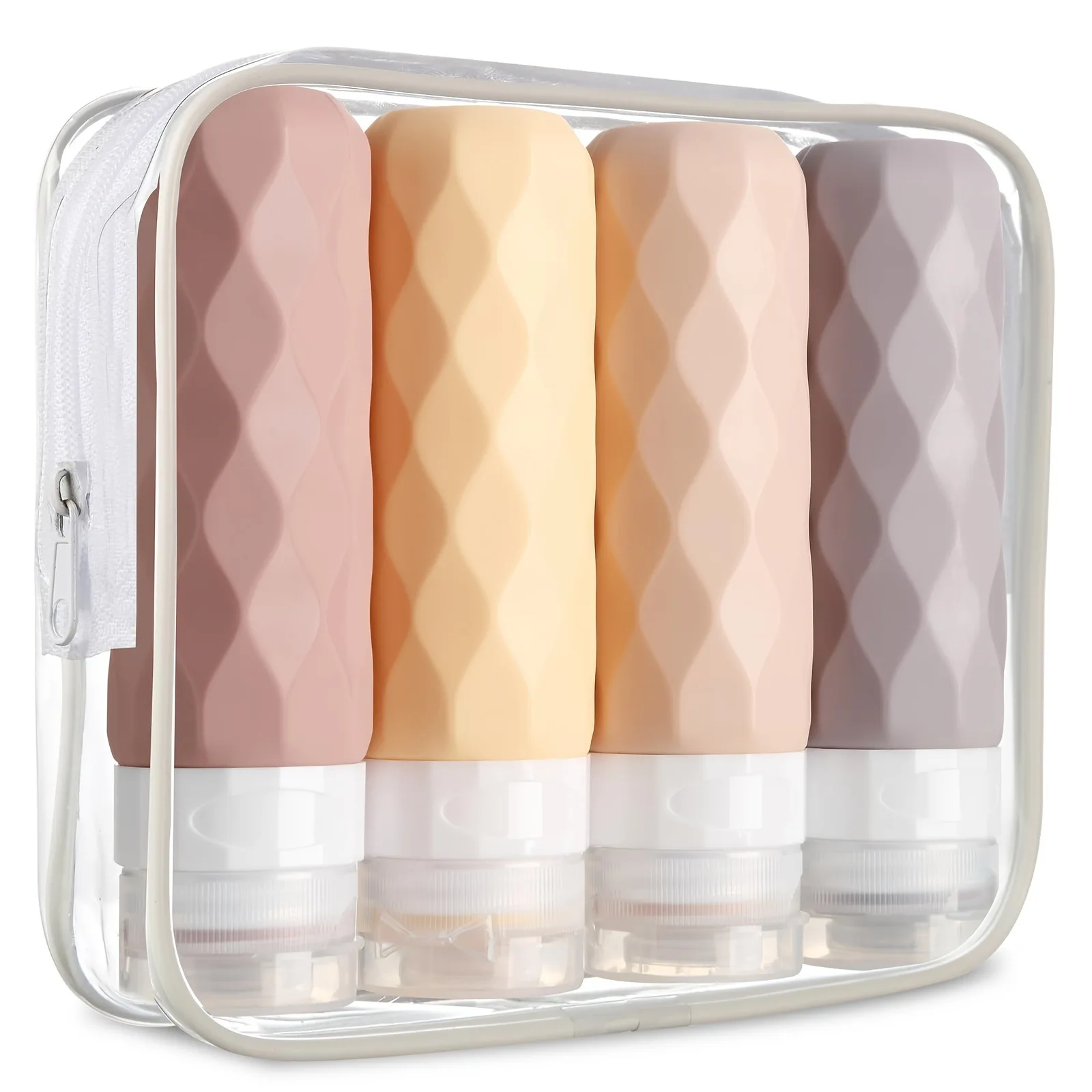 4 Pack Leak Proof Travel Bottle Set Made Of Silicone - TSA-Approved Containers For Toiletries And Conditioner