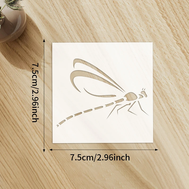 YOMDID 20pcs Insect Series Painting Hollow Out Stencils Reusable DIY Dragonfly, Bee, and other Insect Pattern Graffiti Templates