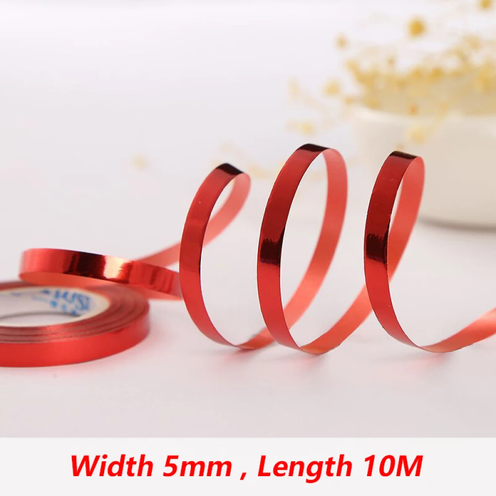 Balloon Ribbon Birthday Decor 10Meter/Rolls 5mm Birthday Party Decor Wedding Balloon Laser Rope Satin Ribbons Party Decoration