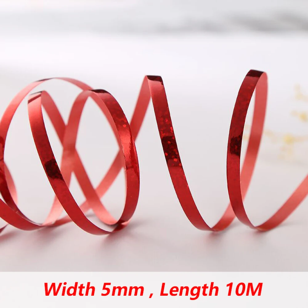 Balloon Ribbon Birthday Decor 10Meter/Rolls 5mm Birthday Party Decor Wedding Balloon Laser Rope Satin Ribbons Party Decoration