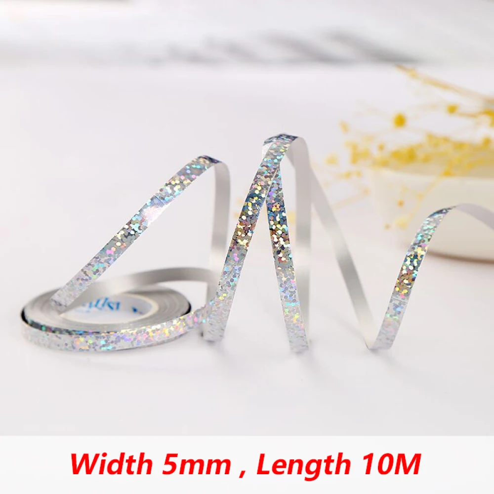 Balloon Ribbon Birthday Decor 10Meter/Rolls 5mm Birthday Party Decor Wedding Balloon Laser Rope Satin Ribbons Party Decoration