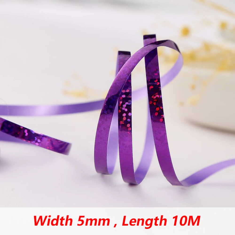 Balloon Ribbon Birthday Decor 10Meter/Rolls 5mm Birthday Party Decor Wedding Balloon Laser Rope Satin Ribbons Party Decoration