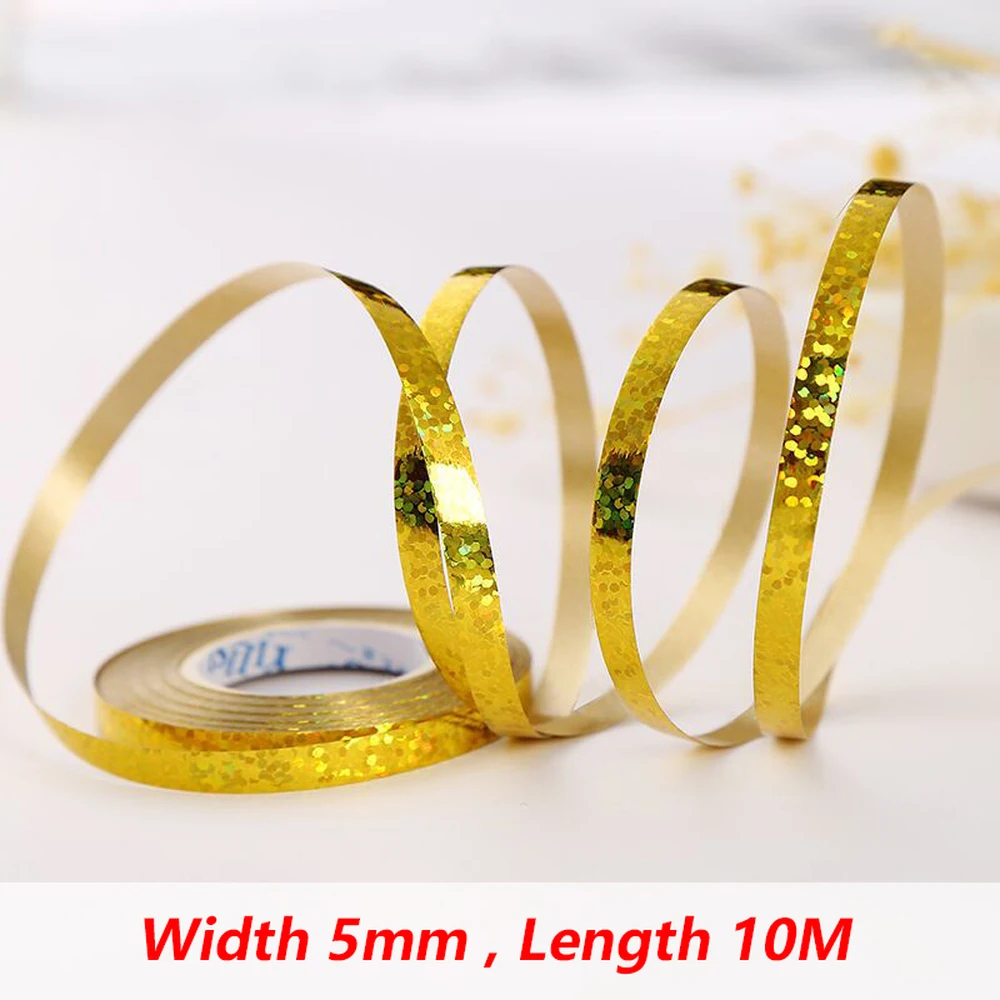 Balloon Ribbon Birthday Decor 10Meter/Rolls 5mm Birthday Party Decor Wedding Balloon Laser Rope Satin Ribbons Party Decoration