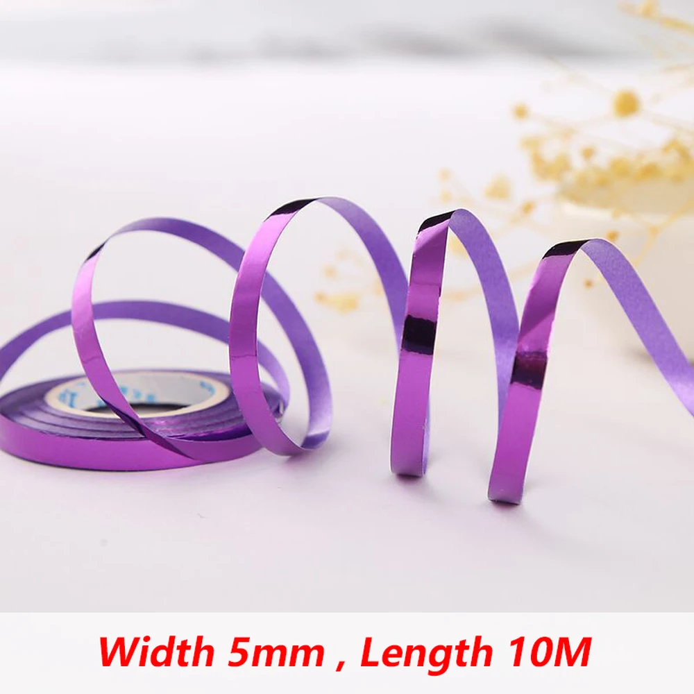 Balloon Ribbon Birthday Decor 10Meter/Rolls 5mm Birthday Party Decor Wedding Balloon Laser Rope Satin Ribbons Party Decoration