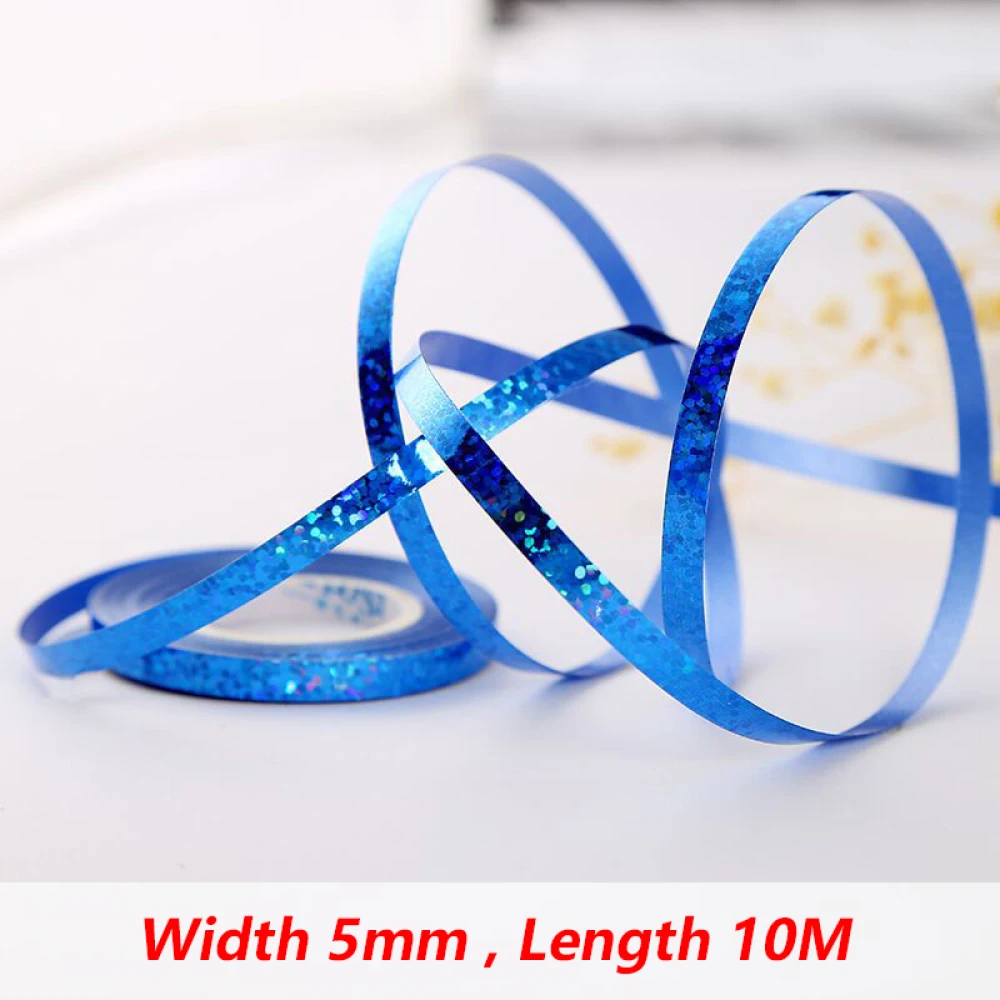 Balloon Ribbon Birthday Decor 10Meter/Rolls 5mm Birthday Party Decor Wedding Balloon Laser Rope Satin Ribbons Party Decoration