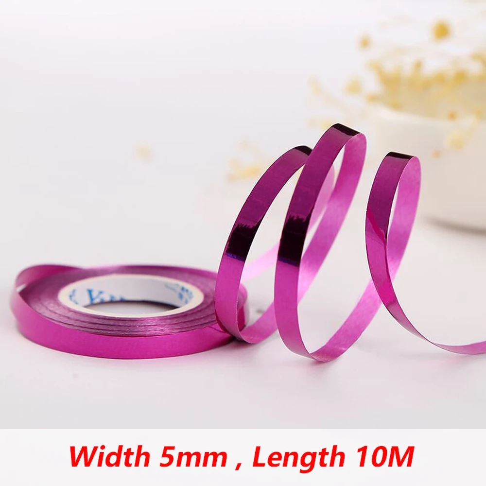 Balloon Ribbon Birthday Decor 10Meter/Rolls 5mm Birthday Party Decor Wedding Balloon Laser Rope Satin Ribbons Party Decoration