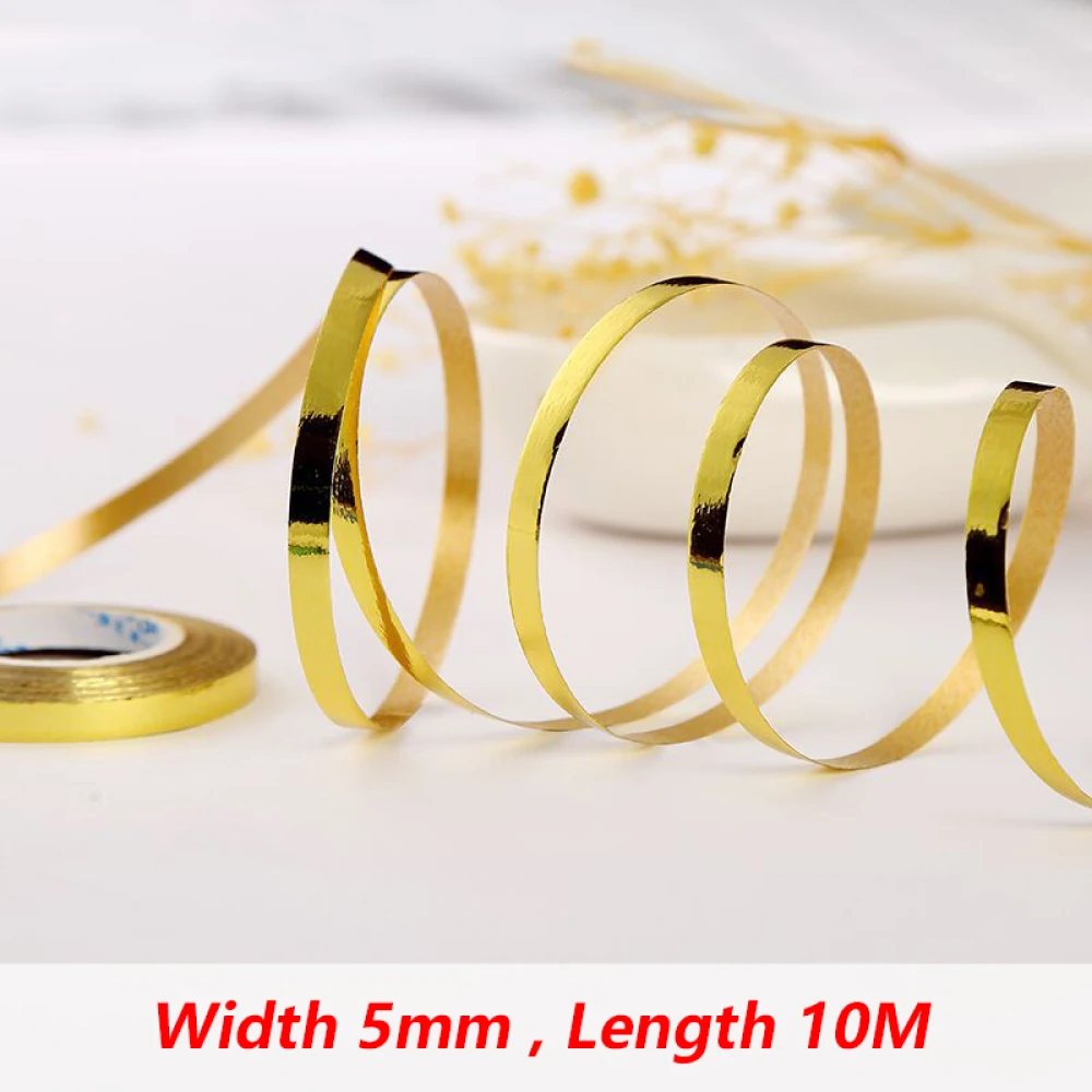 Balloon Ribbon Birthday Decor 10Meter/Rolls 5mm Birthday Party Decor Wedding Balloon Laser Rope Satin Ribbons Party Decoration