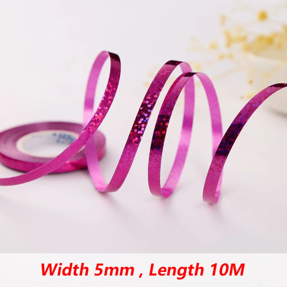 Balloon Ribbon Birthday Decor 10Meter/Rolls 5mm Birthday Party Decor Wedding Balloon Laser Rope Satin Ribbons Party Decoration