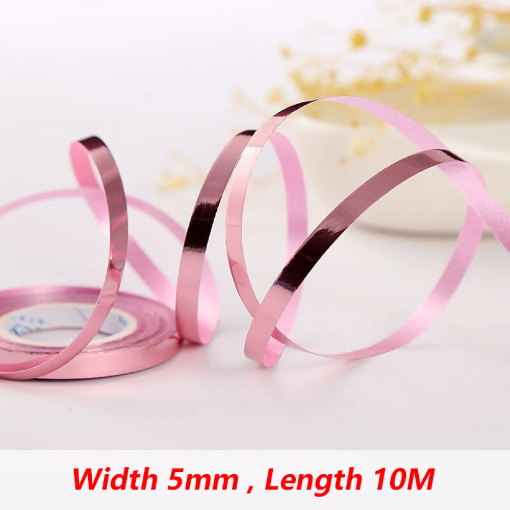 Balloon Ribbon Birthday Decor 10Meter/Rolls 5mm Birthday Party Decor Wedding Balloon Laser Rope Satin Ribbons Party Decoration