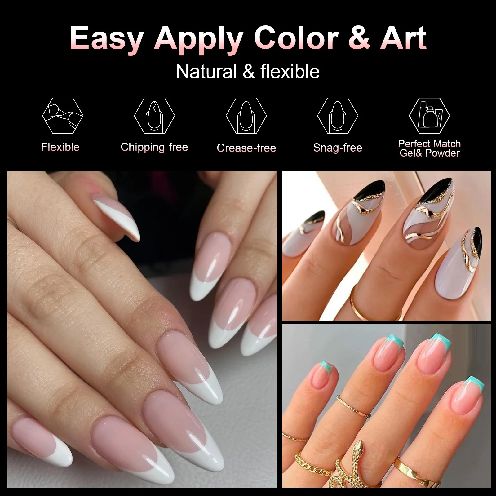 100pcs Almond Square Traceless Transparent False Nail Stickers Full Cover Pressed Nail Acrylic Suitable for Nail Art Extension