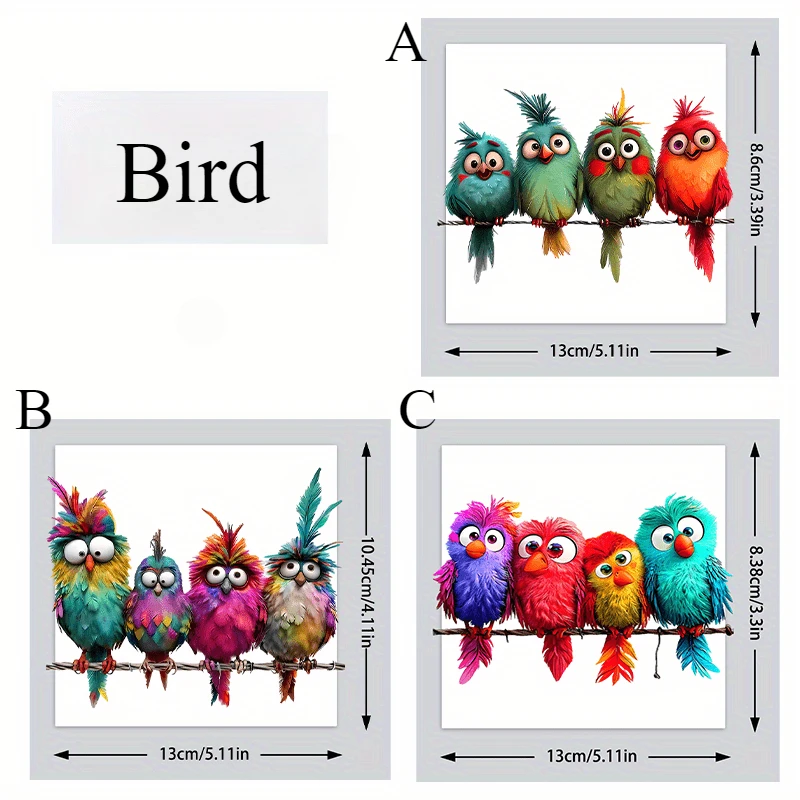 1PC Funny Bird Creative Glass Window Decorative Stickers for Windows Glass Wall Mirror Festival Home Decoration Vinyl Decals