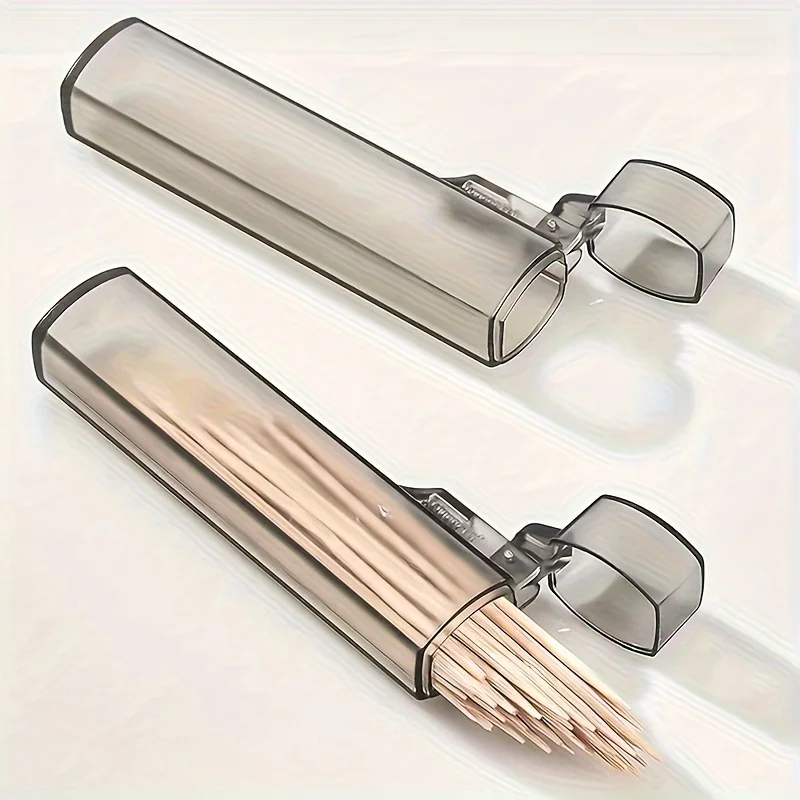 Portable Plastic Toothpick Case - Clear Toothpick Holder for Outdoor Travel, Kitchen, and Restaurant Supplies