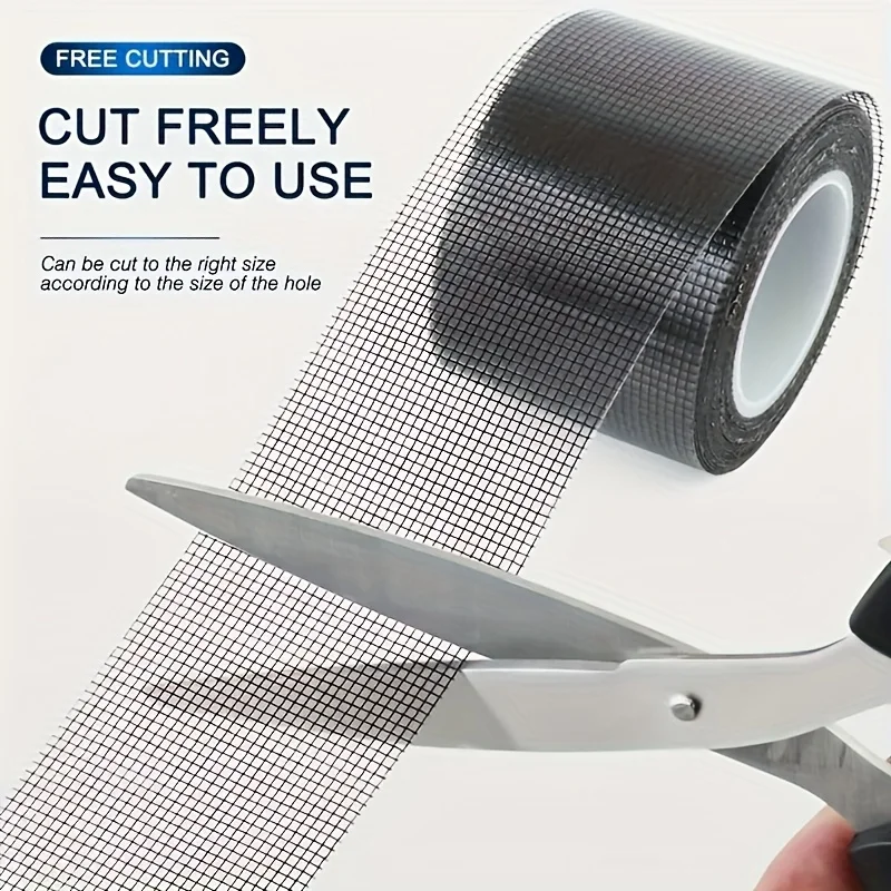 Strong Adhesive Fiberglass Mesh Repair Tape - Waterproof Mosquito Net and Fabric Patch, Easy to Use