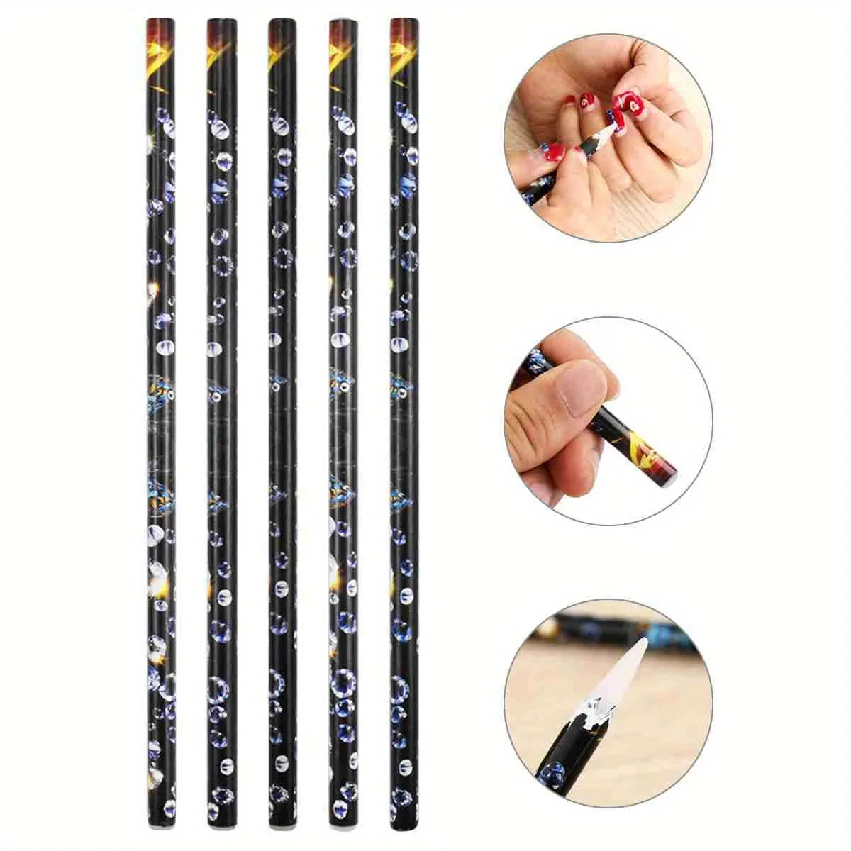 1/2/3/5PCS Nail Art Dotting Pencil Rhinestone Picker Contactless Pick Up Tool For Crystal Wax Pencil For Stones Accessories