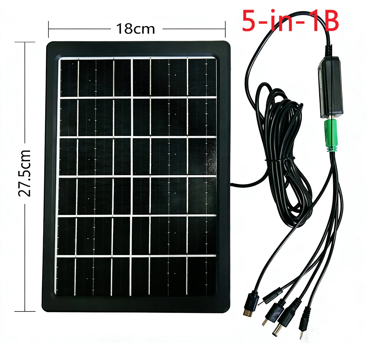 10W 6V Outdoor Portable Solar Panel Charger Waterproof 6.7ft Cord 2-in-1 Micro USB Type-C for Security Camera USB Powered Device
