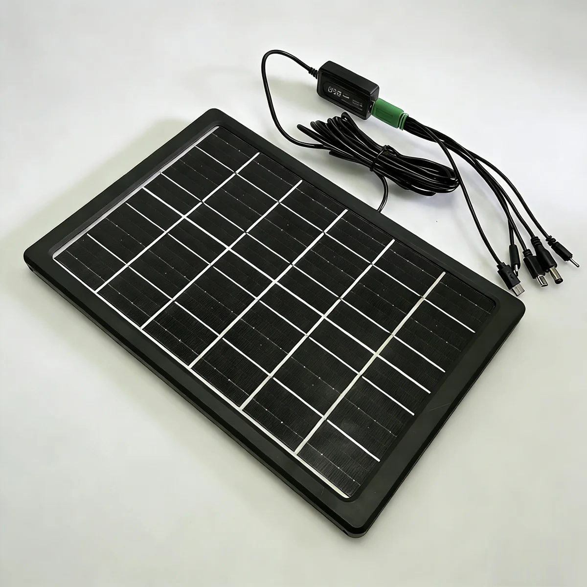 10W 6V Outdoor Portable Solar Panel Charger Waterproof 6.7ft Cord 2-in-1 Micro USB Type-C for Security Camera USB Powered Device