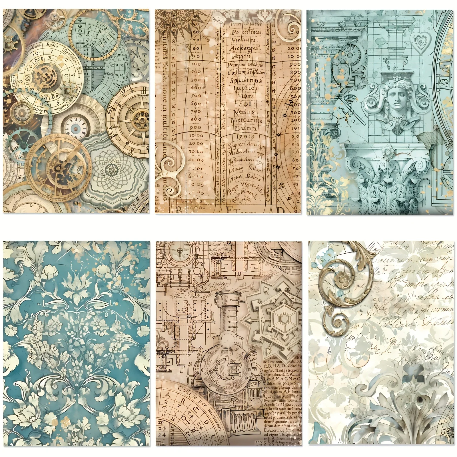 12 Sheets Punk Style Scrapbook Paper Scrapbooking Supplies Craft Paper For Junk Journal Card Making DIY Art Crafts Collages
