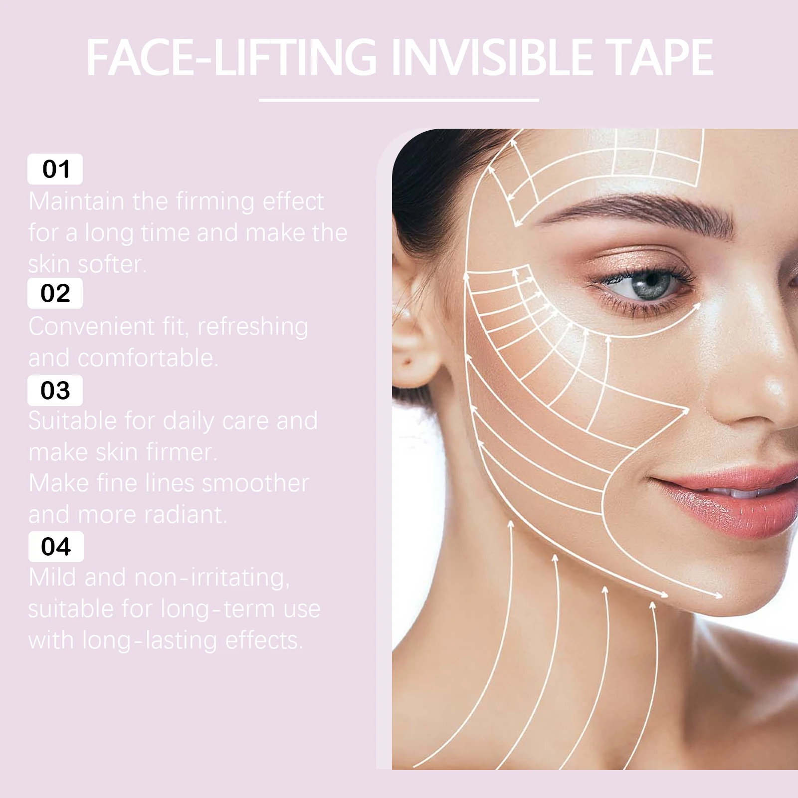 Lifting Face Stickers Invisible Transparent Thin Face Patches Lift Tape V-Shape Chin Patch Facial Shaping Lifting&Tightening Too