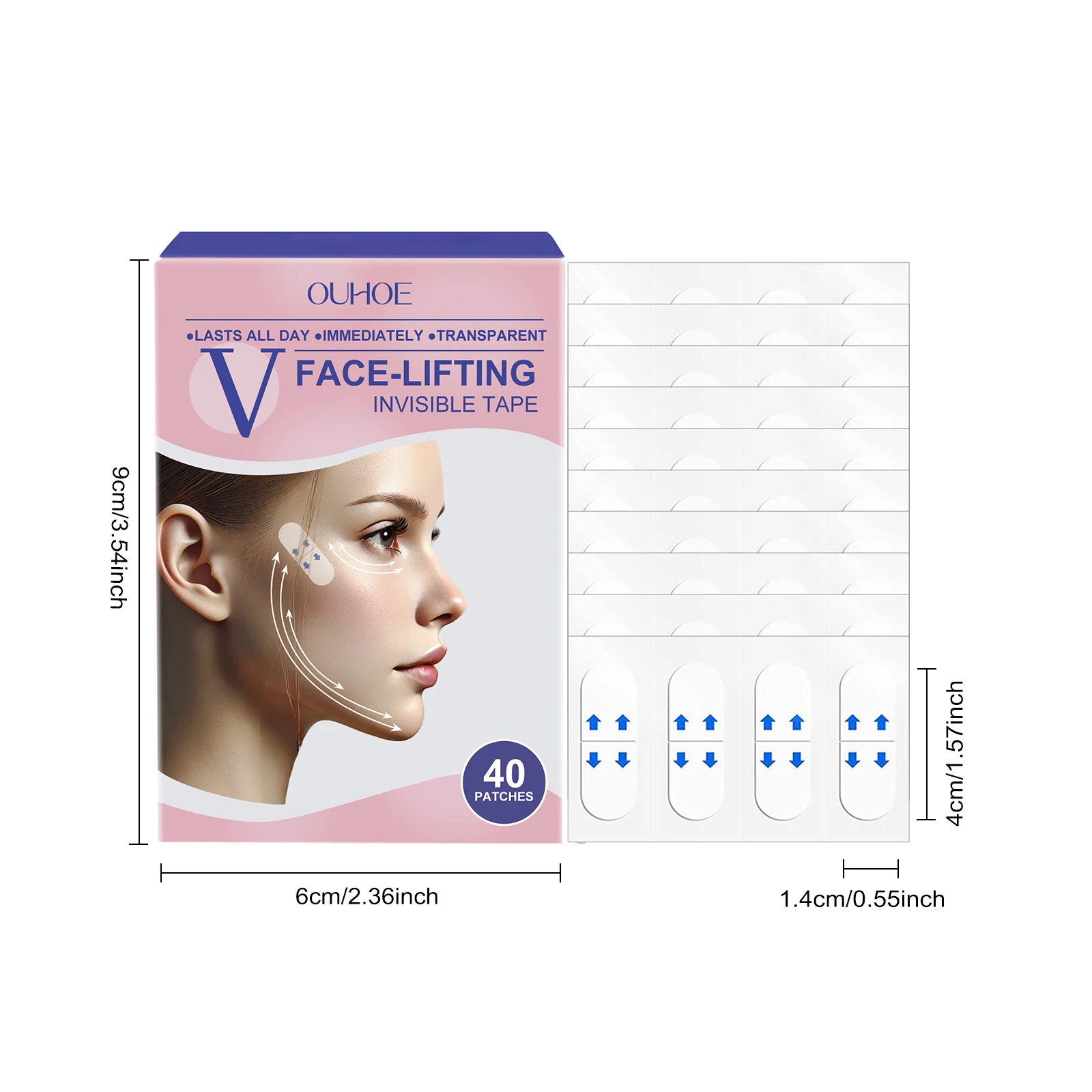 Lifting Face Stickers Invisible Transparent Thin Face Patches Lift Tape V-Shape Chin Patch Facial Shaping Lifting&Tightening Too