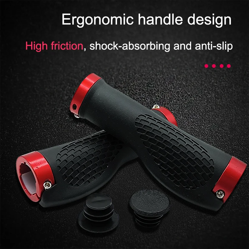 PE Rubber MTB Bike Grips Handlebar Cover Rubber Soft Anti-Skid Bicycle Grip Alloy Lock Bar BMX Handle Cuffs Cycling Accessories