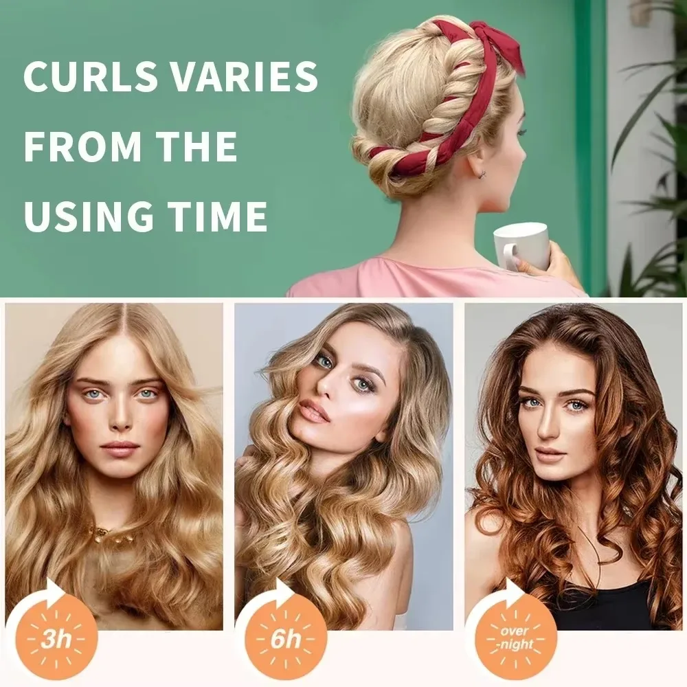 Heatless Curling Rod Headband Soft Hair Curler No Heat Hair Rollers Curlers Lazy Sleeping Curls Curling Hairband Styling Tools