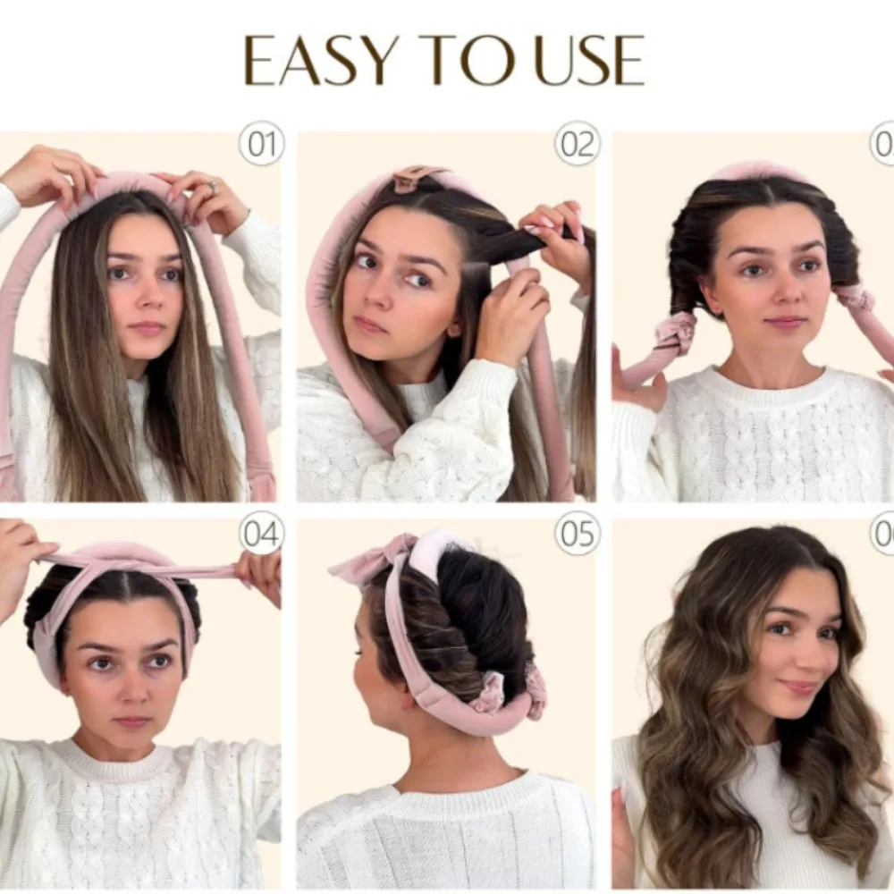 Heatless Curling Rod Headband Soft Hair Curler No Heat Hair Rollers Curlers Lazy Sleeping Curls Curling Hairband Styling Tools