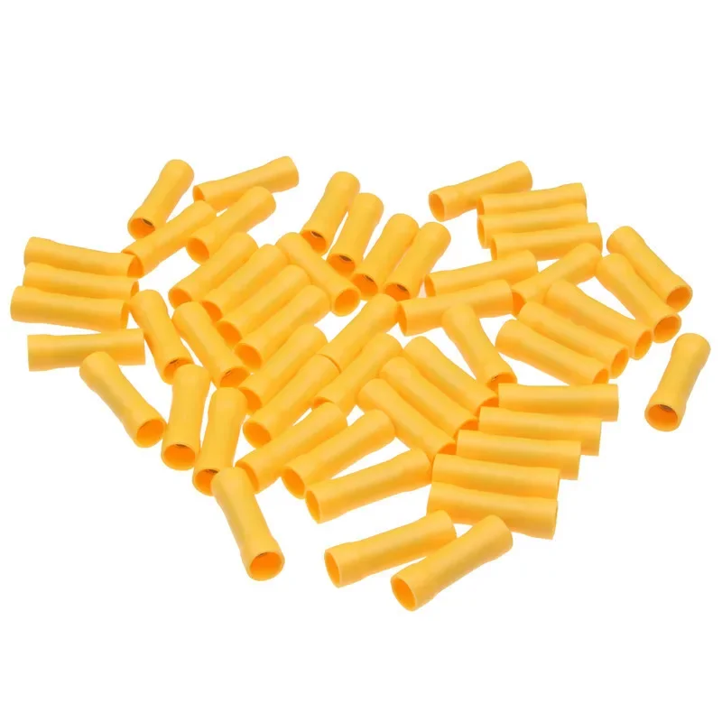 100PCS Red/Blue/Yellow Butt Connectors Crimp 12-10/ 22-16 AWG Butt Connector Fully Insulated PVC Wire Butt Splice Connectors