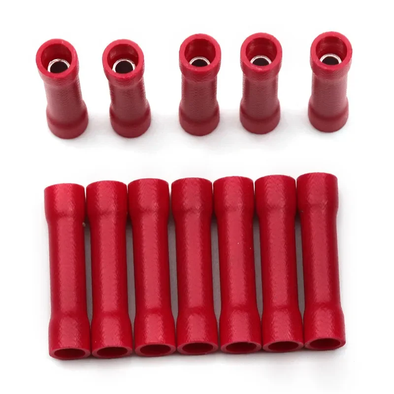100PCS Red/Blue/Yellow Butt Connectors Crimp 12-10/ 22-16 AWG Butt Connector Fully Insulated PVC Wire Butt Splice Connectors