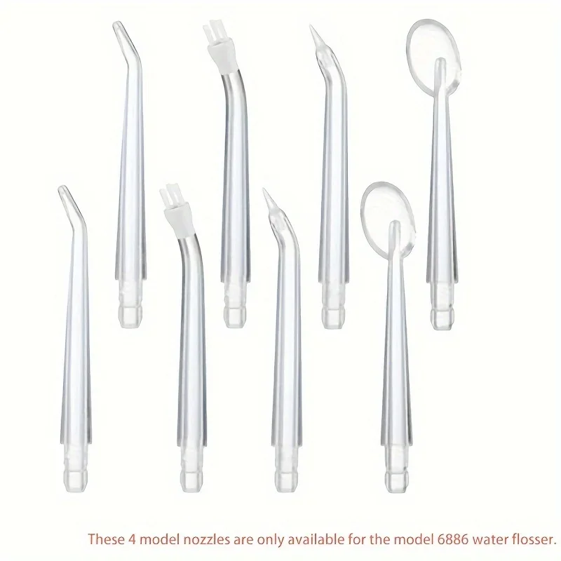 4-Pack GentleCare Water Flosser Tips - Easy-to-Attach, Durable Plastic Nozzles for a Hygienic Clean, Convenient Replacement