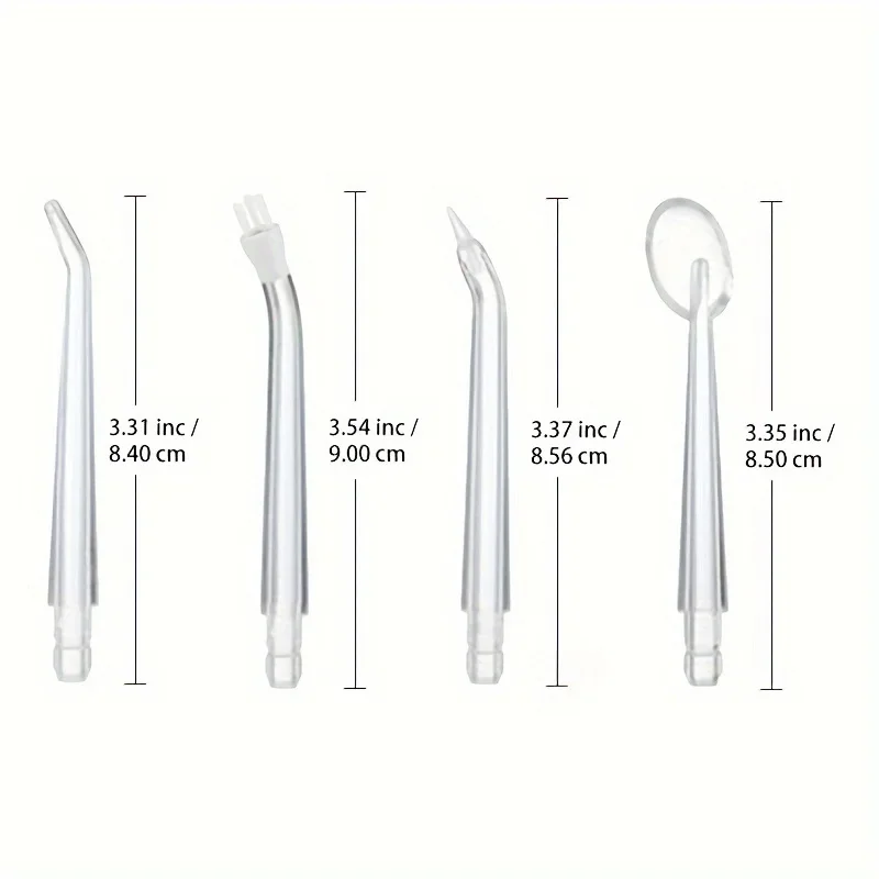 4-Pack GentleCare Water Flosser Tips - Easy-to-Attach, Durable Plastic Nozzles for a Hygienic Clean, Convenient Replacement