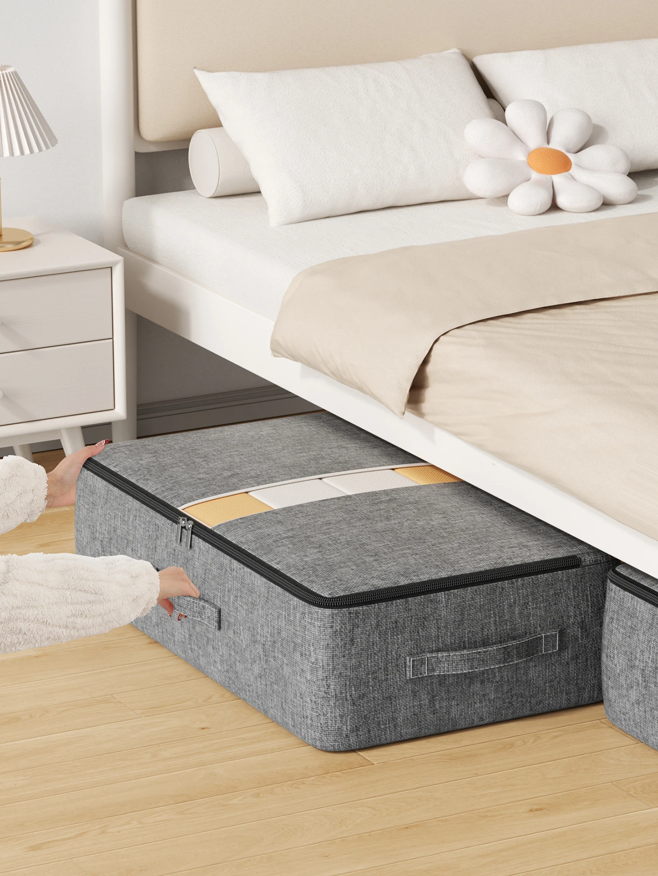 Extra-large capacity underbed clothing storage bag Quilt blanket storage bag Foldable pants coat storage bag Wardrobe organizer