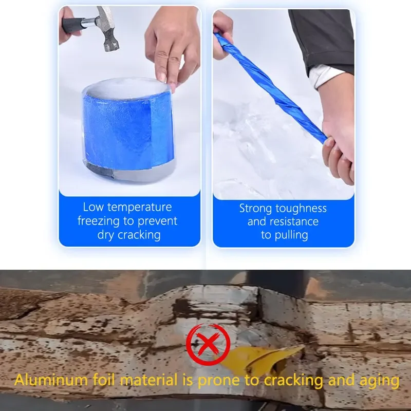 Butyl Patching Roof Waterproofing Tape for Roof Tile Crack Self-adhesive Aluminum Foil Waterproofing Waterproof Sealing Band