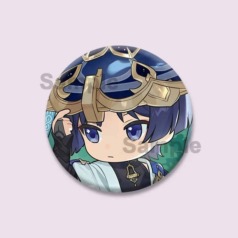 Popular Game Figure Wanderer Badges Genshin Impact Round Brooches Cartoon Cosplay Lapel Pins Backpacks Bag Accessories Fan Gifts