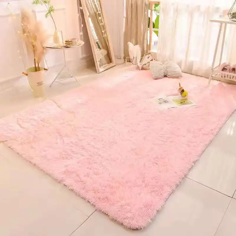 VIKAMA Tie-dyed Fluffy Carpets For Living Room Decor Bedside Rug Warm Plush Floor Mats Children's Room Play Mats Furry Carpet