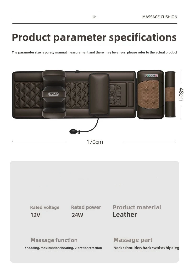 Multifunctional Lumbar Traction Massage Mattress Cushion Full Body Electric Shoulder Neck Waist Back Vibrations Removable Gift