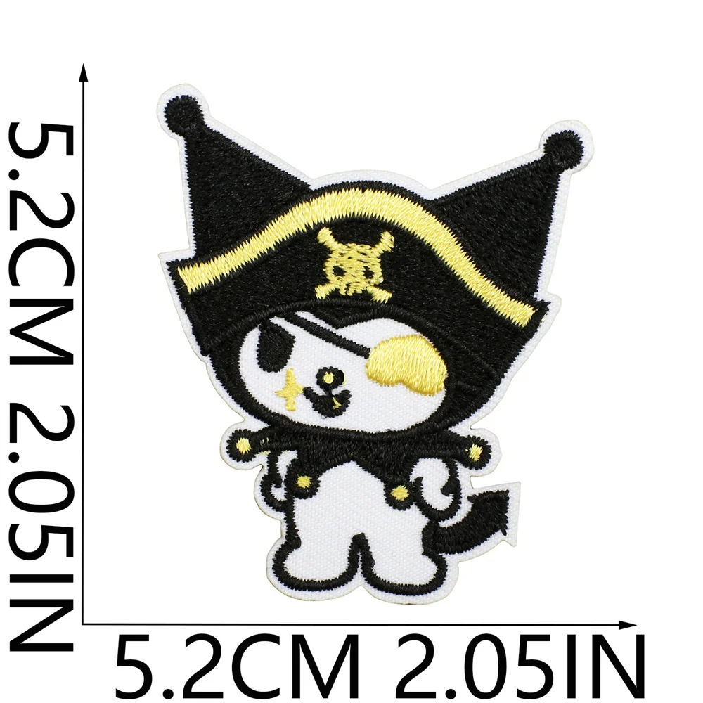 Anime White Dog Patches for Clothing Kawaii Embroidered Patches on Clothes Stickers DIY Ironing Appliques Jacket Jeans Stripes