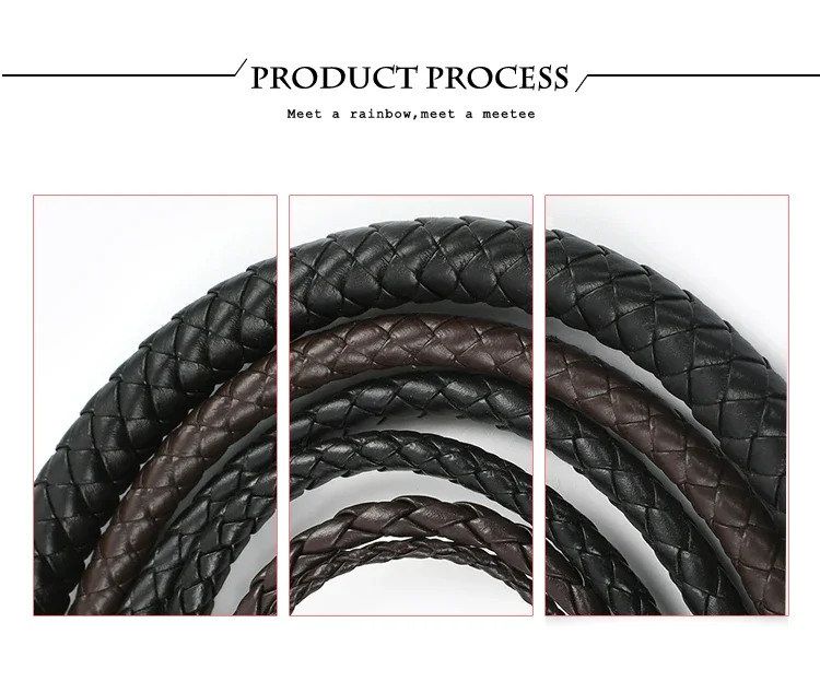 5Meters PU Leather Braided Cord 3-10mm Round Rope DIY Jewelry Making Keychain Bracelet Craft Supplies Black Coffee Macrame