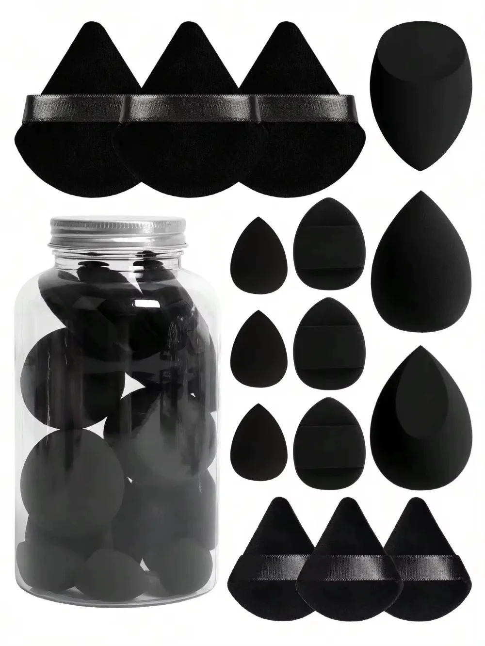 12/15Pcs Makeup Sponge Cosmetic Puff Foundation Sponges Blender Beauty Egg Powder Puffs Women Make Up Accessories Makeup Tools