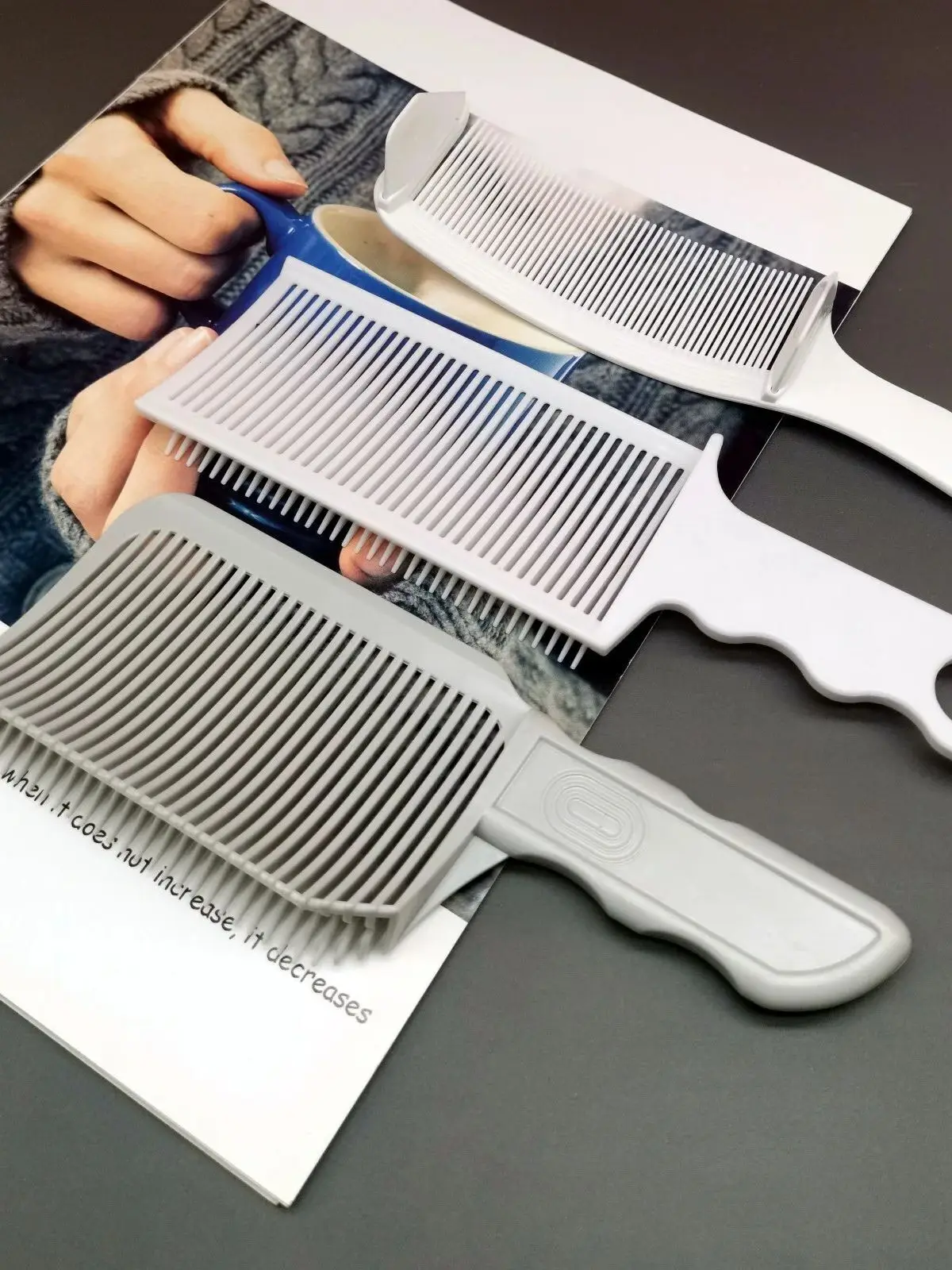 1/2/3Pcs Barber Hair Comb Kit Flat Top Hair Cutting Fading Stying Fade Comb Men Fade Brush Salon Hair Tool Accessories