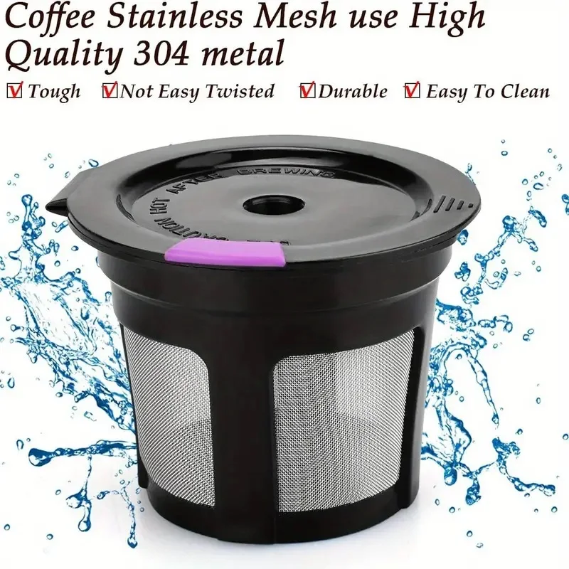 1pcs Reusable K Cups Coffee Filters, Refillable Coffee Pod Capsules With Built-In, Integrated Mesh Strainer For Use With Keurig