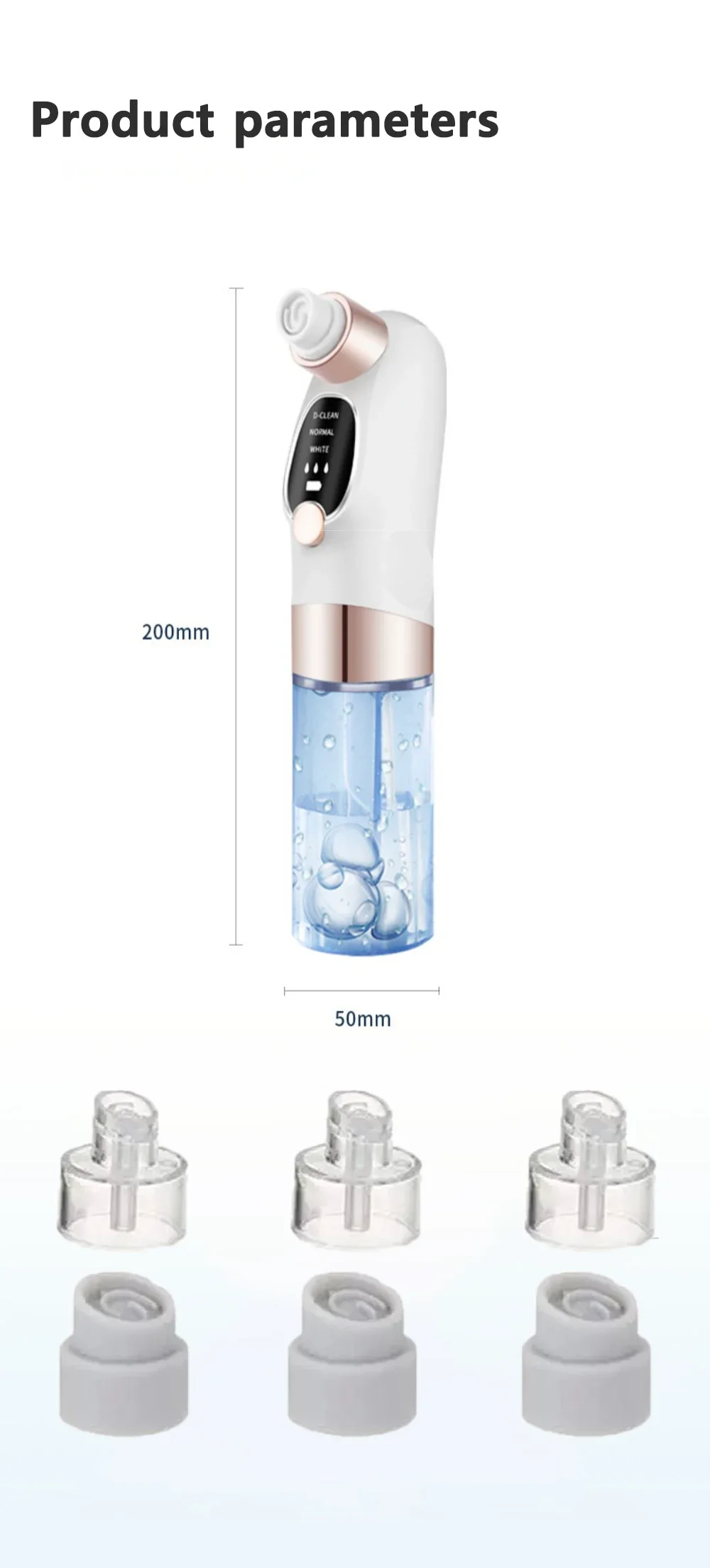 Blackhead Remover Pore Vacuum Face Cleaner Electric Pimple Acne Black Head Removal USB Rechargeable Water Cycle Black Dot Remove