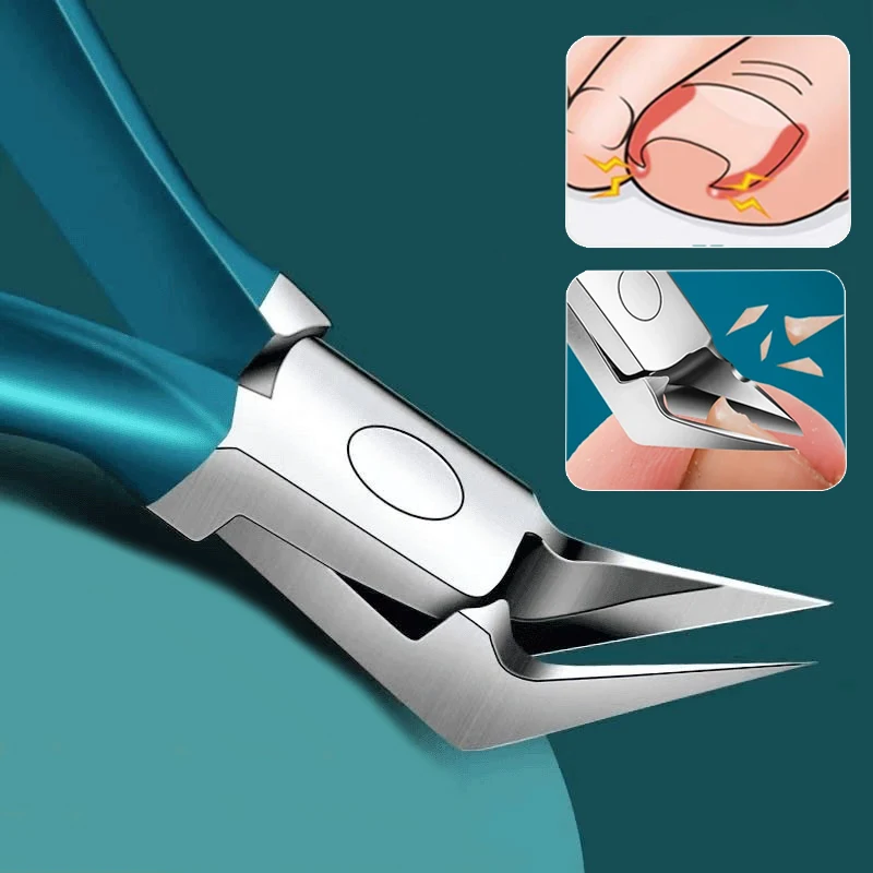 Stainless Steel Toenail Clipper Straight Blade for Ingrown & Thick Nails Sharp Pointed Tip Ingrown Nail Clipper Manicure Tools