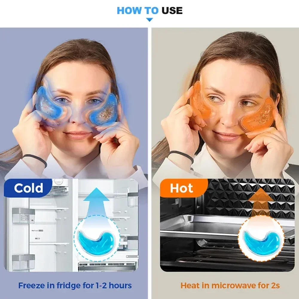 Hot & Cold Compress Eye Pad Reusable Ice Gel Eye Pack Cooling Gel Eye Pad for Eye Strain Swelling Dark Circle Skin Care Tools
