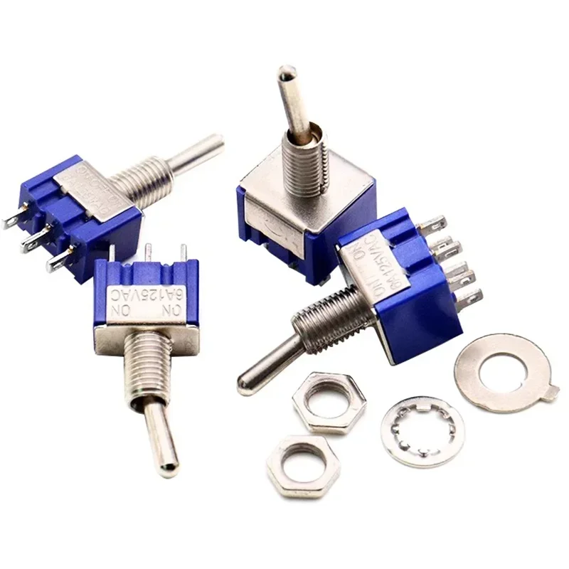 10pcs ON-OFF-ON / ON-ON Miniature Toggle Switches Mini MTS-102 103 202 203 Power Button Switch 3pin 6pin