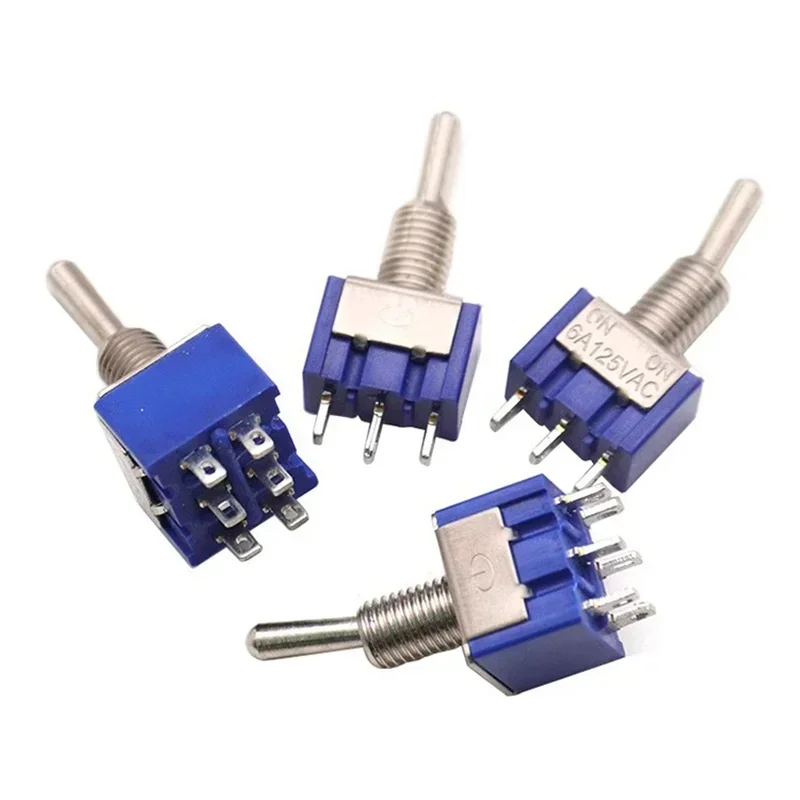 10pcs ON-OFF-ON / ON-ON Miniature Toggle Switches Mini MTS-102 103 202 203 Power Button Switch 3pin 6pin