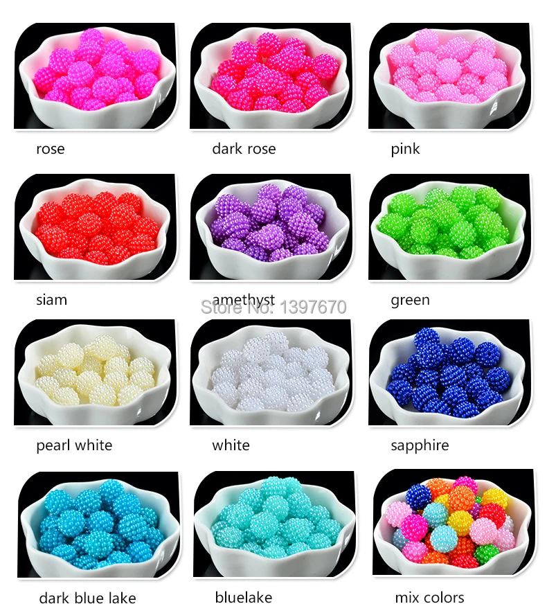 20p 12mm Bayberry Beads Round Acrylic Beads Loose Spacer Beads DIY Accessories beading Jewelry Europe necklace Making for women