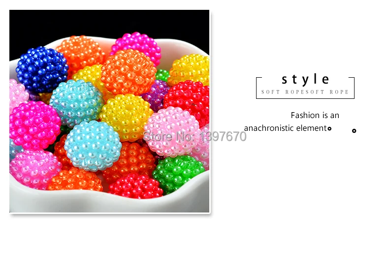 20p 12mm Bayberry Beads Round Acrylic Beads Loose Spacer Beads DIY Accessories beading Jewelry Europe necklace Making for women