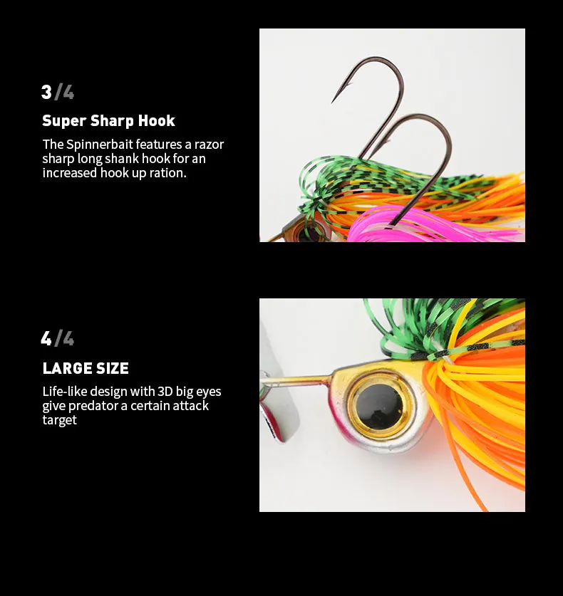 Fishing lure metal bait 15g 0.53OZ spinner bait Big Blade Jig wobbler Fishing lure for bass pike