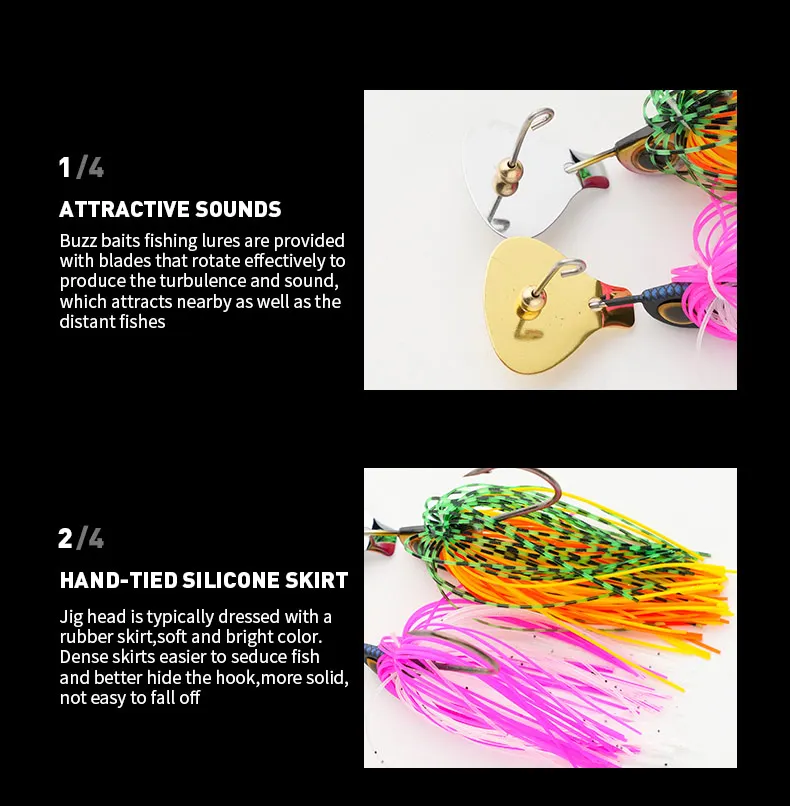Fishing lure metal bait 15g 0.53OZ spinner bait Big Blade Jig wobbler Fishing lure for bass pike