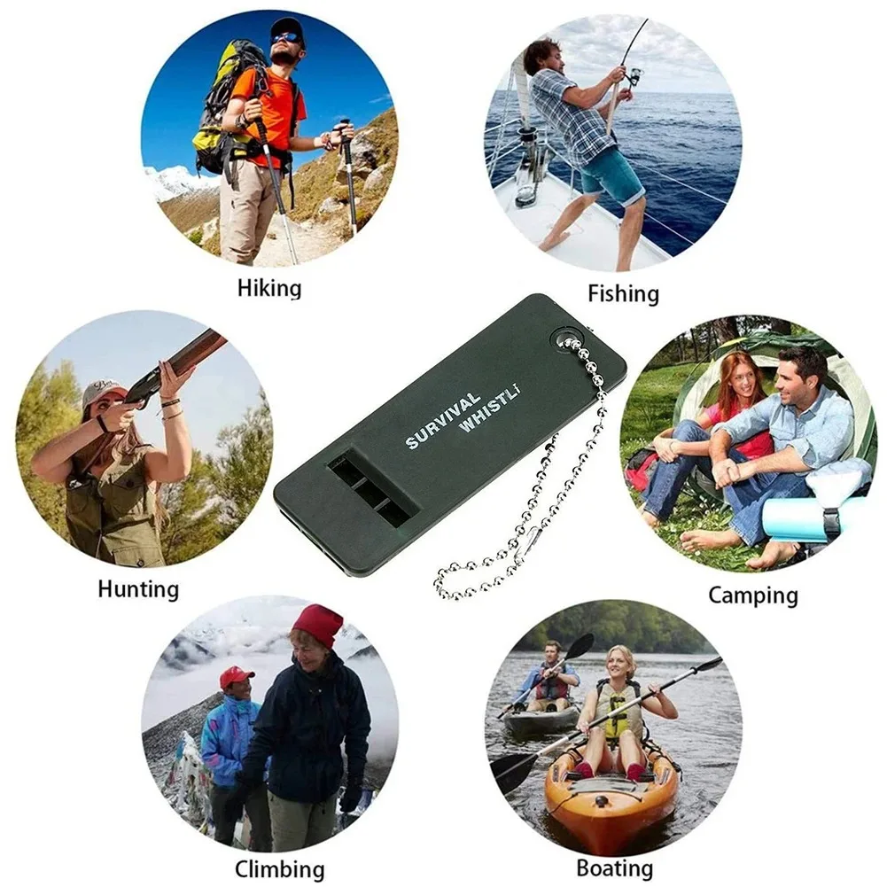 2/5pcs 3-frequency Survival Whistle Outdoor High Decibel Survival Whistle for Hiking, Camping, Hunting Light-weight Whistle